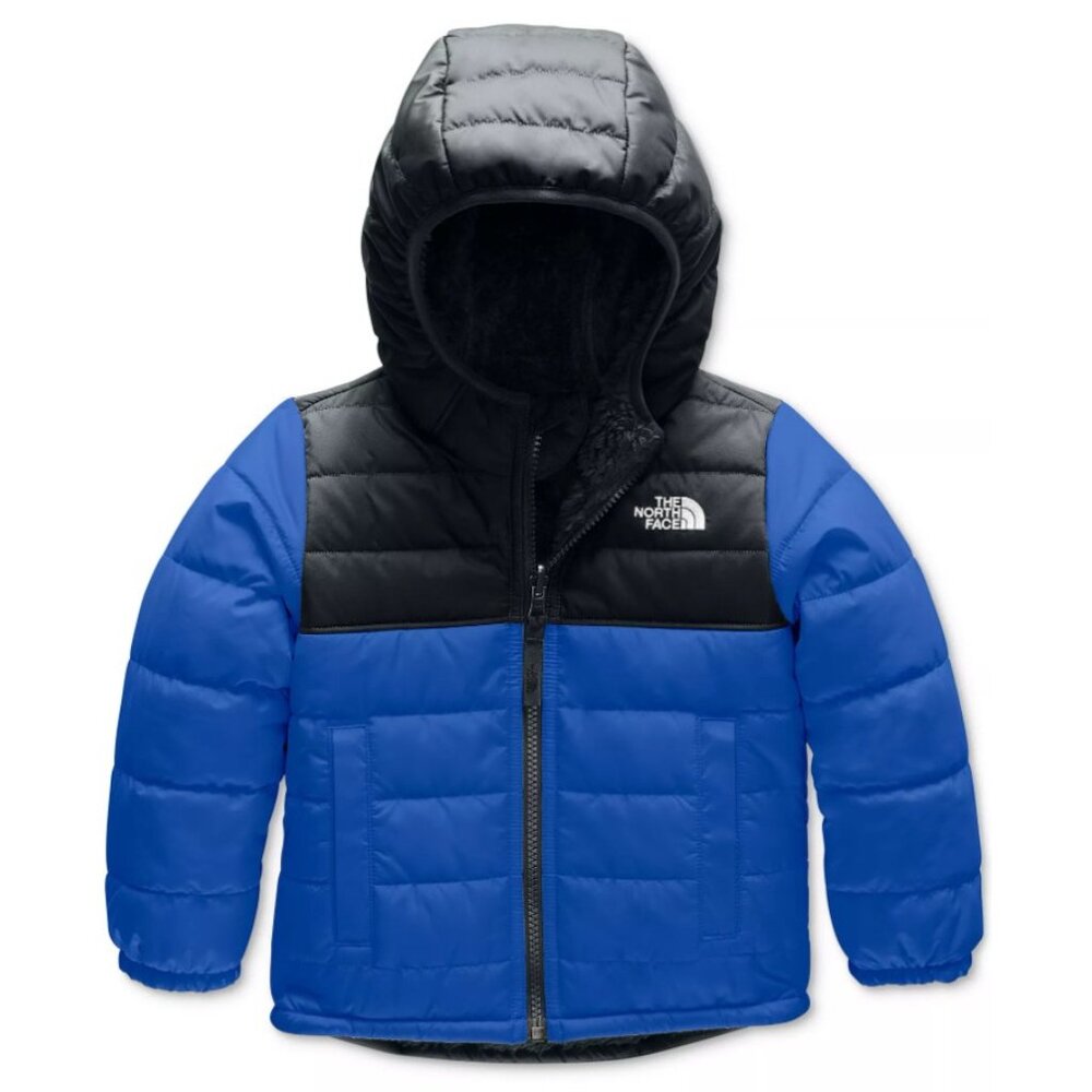 The North Face Kids Blue and Black Puffer Jacket with Hood